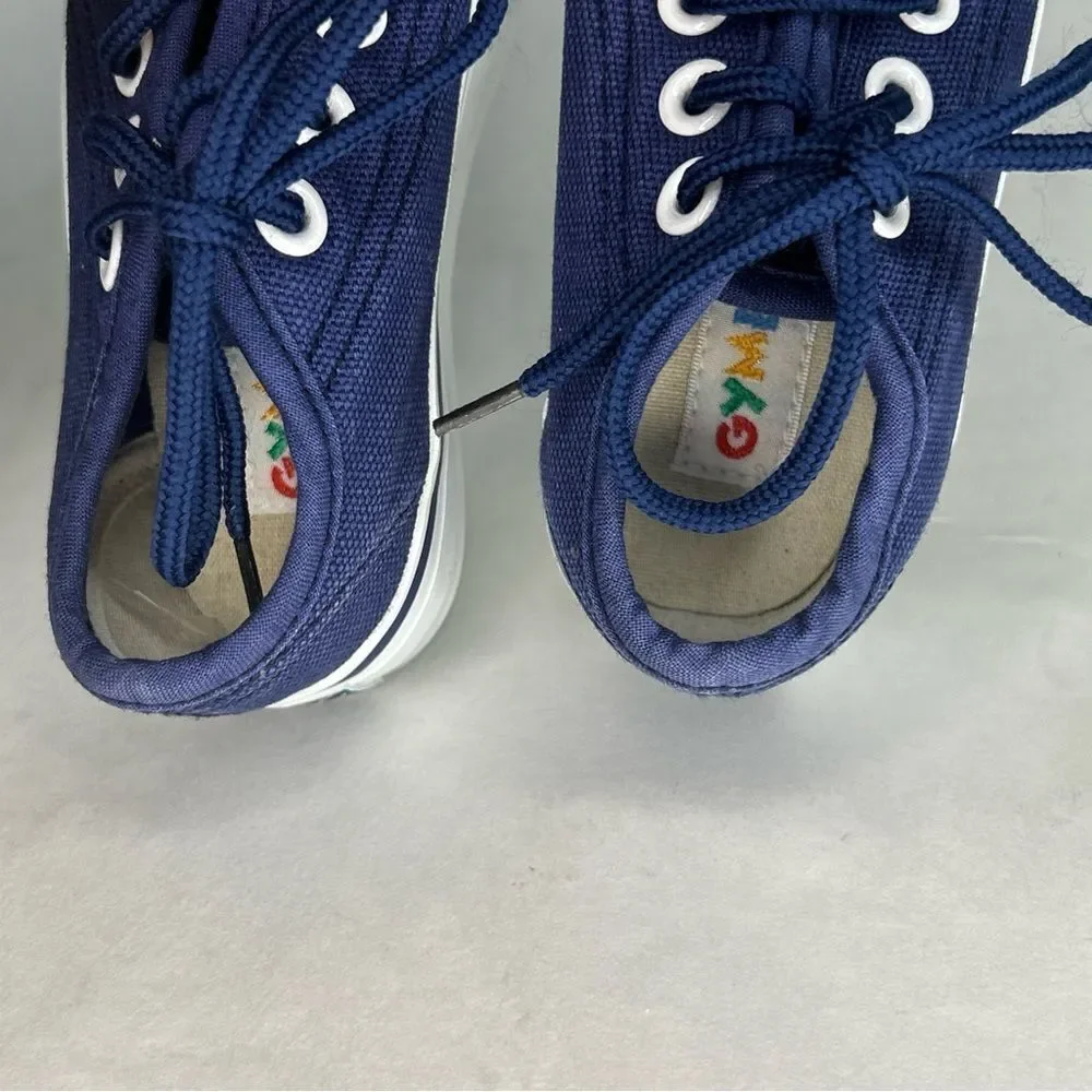 Gymsports Gymboree Slip On Sneaker Blue White Lace Up Size 5 Kids